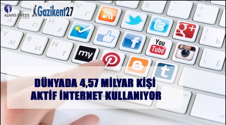 Aktif internet kullanıcısı 4,57 milyar...