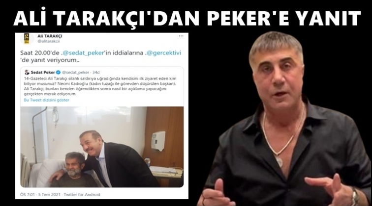 Ali Tarakçı'dan Sedat Peker'e yanıt!
