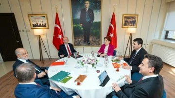 Altılı masa toplantısı sonrası liderlerden ortak a&ccedil;ıklama