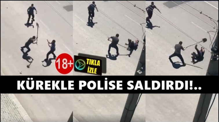 Ambulansı taşladı, polise k&uuml;rekle saldırdı!