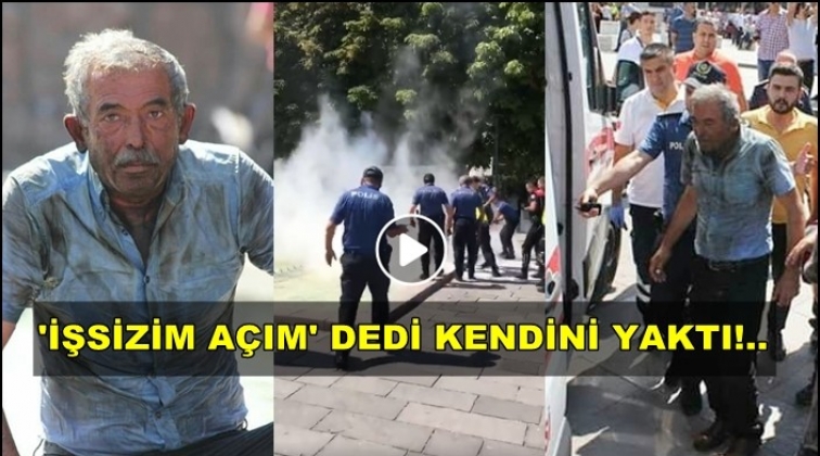 Ankara Kızılay'da bir vatandaş kendisini yaktı!