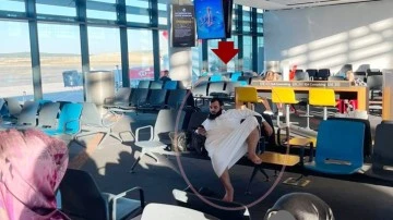 Arap turistin havalimanında oturuşuna tepki yağdı