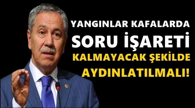 Arınç'tan yangınlarla ilgili AKP'yi kızdıracak açıklama!