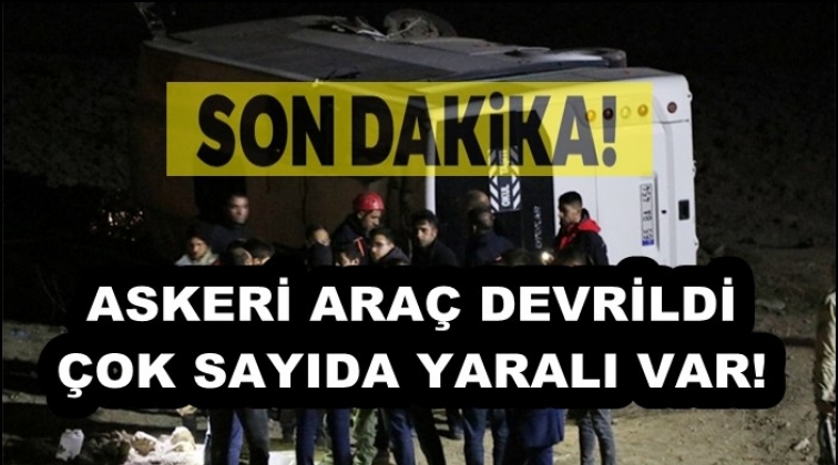 Askeri ara&ccedil; devrildi! &Ccedil;ok sayıda yaralı var