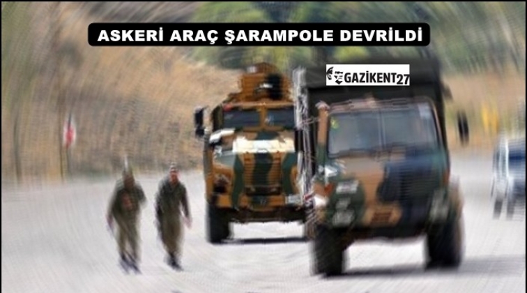 Askeri zırhlı araç şarampole uçtu!