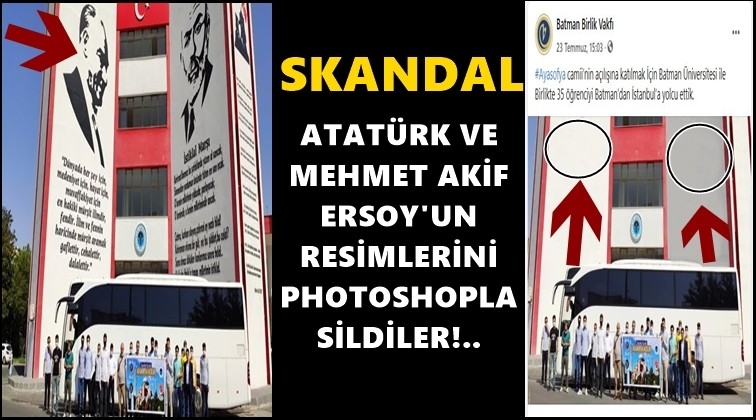 Atatürk resimlerini photoshop’la sildiler!..