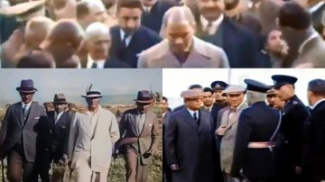 Atat&uuml;rk'&uuml;n renklendirilmiş muhteşem g&ouml;r&uuml;nt&uuml;leri...