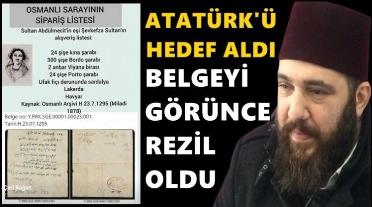 Atat&uuml;rk'&uuml; hedef aldı, belgeyi g&ouml;r&uuml;nce rezil oldu!