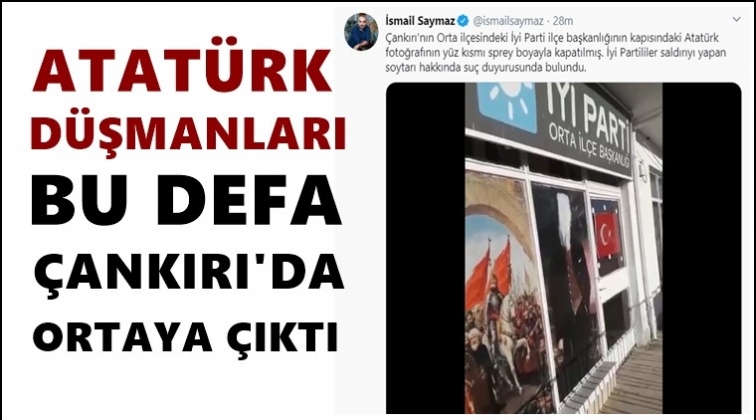 Atat&uuml;rk&rsquo;&uuml;n fotoğrafına saldırı!