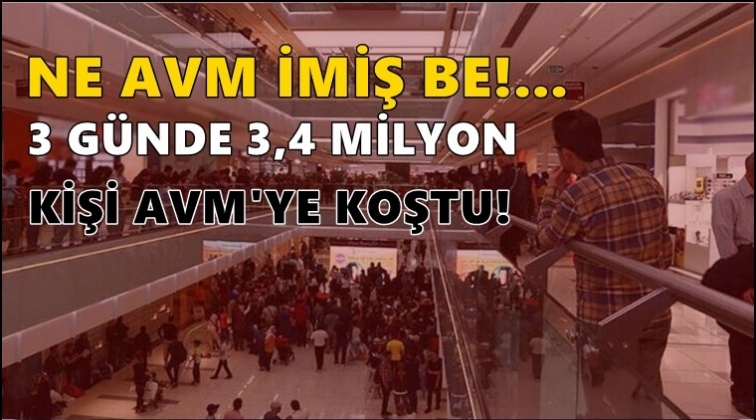 AVM&rsquo;lere 3 g&uuml;nde 3,4 milyon kişi gitti