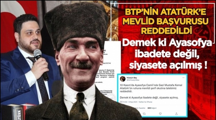 Ayasofya&rsquo;da Atat&uuml;rk'e Mevlid'e Valilikten ret!