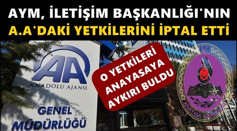 AYM: İletişim Başkanlığı AA&rsquo;yı denetleyemez