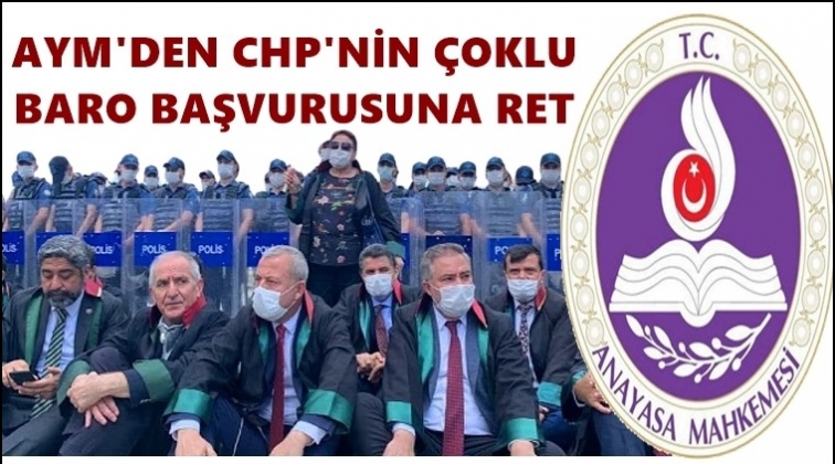 AYM&rsquo;den CHP&rsquo;nin baro başvurusuna ret