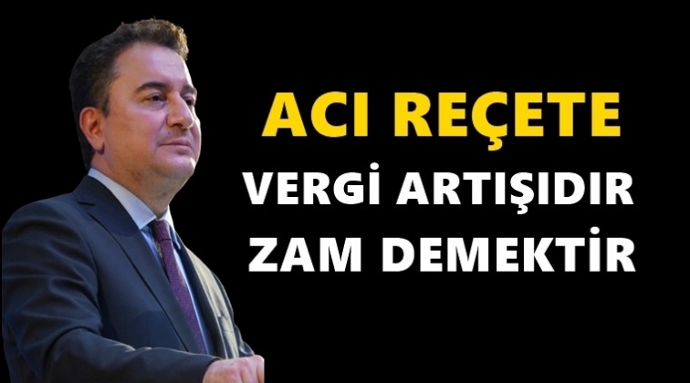 Babacan: Acı re&ccedil;ete zam demektir
