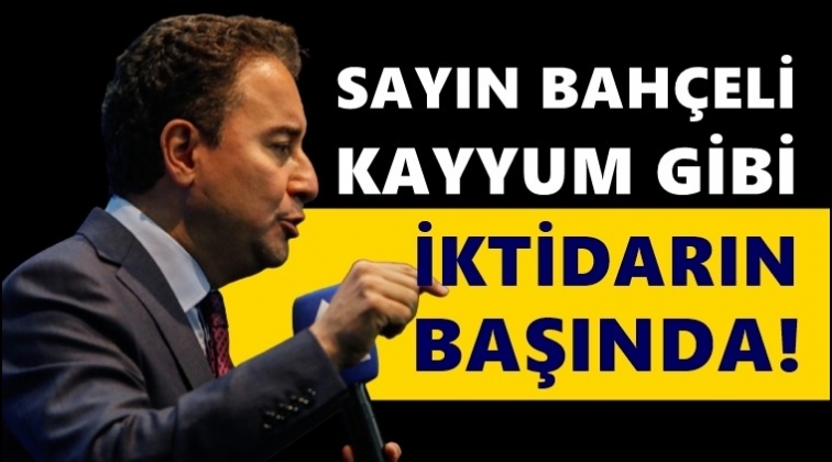 Babacan: Bah&ccedil;eli, kayyum gibi iktidarın başında!