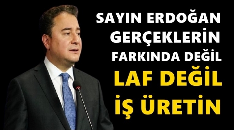 Babacan:&nbsp;Erdoğan ger&ccedil;eklerin farkında değil