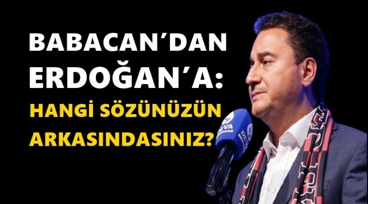 Babacan: Hangi s&ouml;z&uuml;n&uuml;z&uuml;n arkasındasınız?