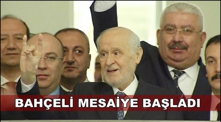 Bah&ccedil;eli 21 g&uuml;n sonra parti genel merkezinde