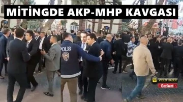 Bah&ccedil;eli'nin Manisa mitinginde kavga &ccedil;ıktı!