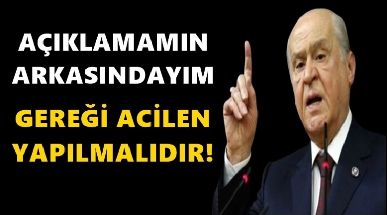 Bah&ccedil;eli'den bir a&ccedil;ıklama daha...