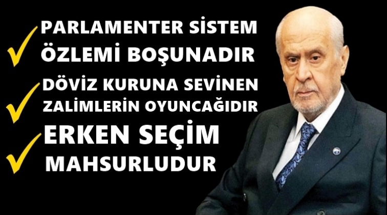 Bah&ccedil;eli&rsquo;den &lsquo;erken se&ccedil;im&rsquo; a&ccedil;ıklaması