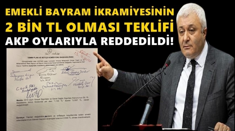 Bayram ikramiyesinin 2 bin TL olması teklifi reddedildi!