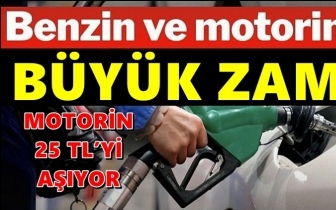 Benzin ve motorine&nbsp;bu gece b&uuml;y&uuml;k zam!