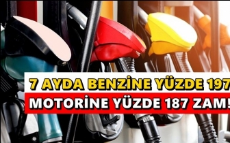 Benzin y&uuml;zde 197 motorin y&uuml;zde 187 zamlandı!