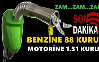 Benzine 88, motorine 1,51 kuruş zam!