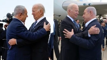 Biden, Netanyahu'yu kucakladı İsrail'e toz kondurmadı!