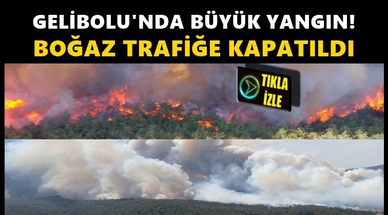 Boğaz kapatıldı, b&uuml;y&uuml;k orman yangını...