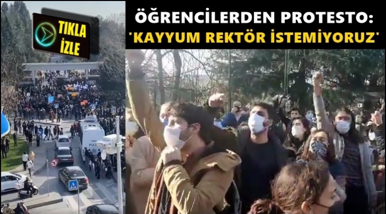 Boğazi&ccedil;i &ouml;ğrencilerinden &lsquo;kayyum&rsquo; protestosu
