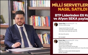 BTP Lideri Baş: Milli servetlerimiz nasıl satıldı?