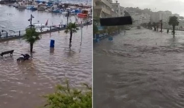Bursa'da sağanak yağışdan yollar göle döndü!
