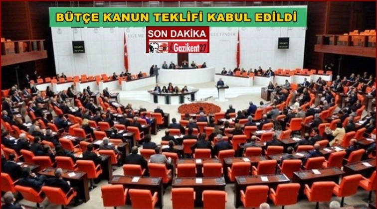 B&uuml;t&ccedil;e Kanun teklifi kabul edildi