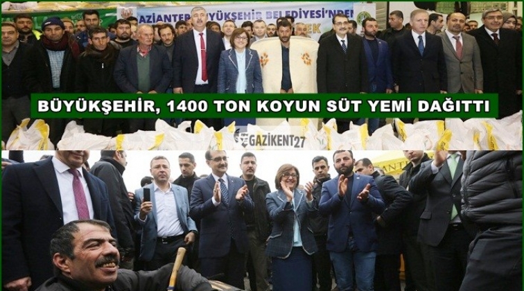 B&uuml;y&uuml;kşehir, 1400 ton koyun s&uuml;t yemi dağıttı