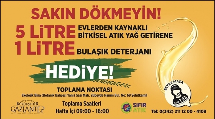 B&uuml;y&uuml;kşehir atık yağ toplama kampanyası başlattı