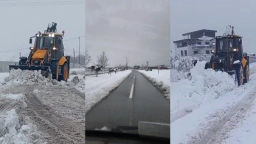 B&uuml;y&uuml;kşehir'den, il&ccedil;elerde karla m&uuml;cadele &ccedil;alışması