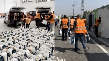 Büyükşehir konteynır kentlerde mutfak setleri dağıttı