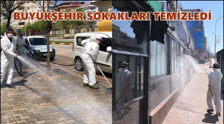 B&uuml;y&uuml;kşehir, sokakları dezenfekte etti