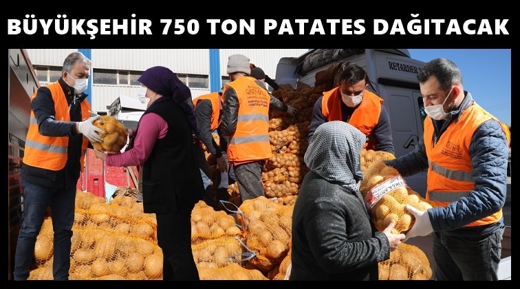 B&uuml;y&uuml;kşehir'den 750 ton patates dağıtımı...