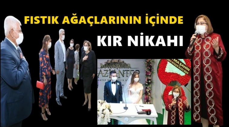 B&uuml;y&uuml;kşehir'den Fıstık Park&rsquo;ta kır nikahı