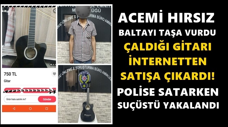&Ccedil;aldığı gitarı internetten satışa &ccedil;ıkardı!