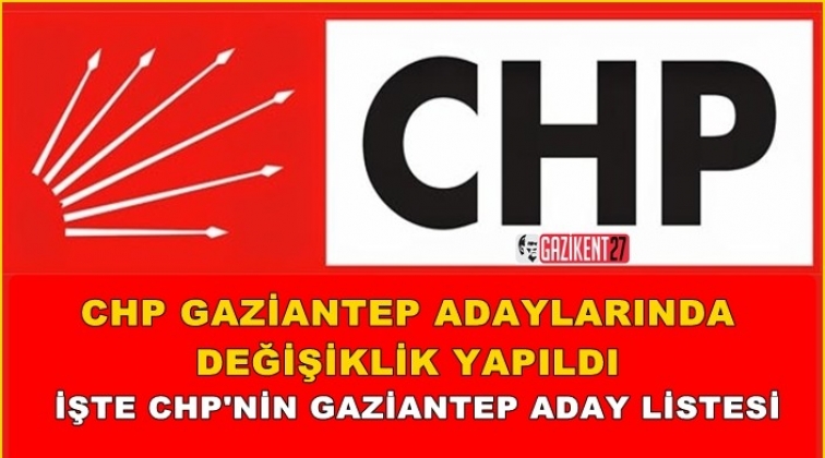CHP Gaziantep listesi değişti, işte yeni liste