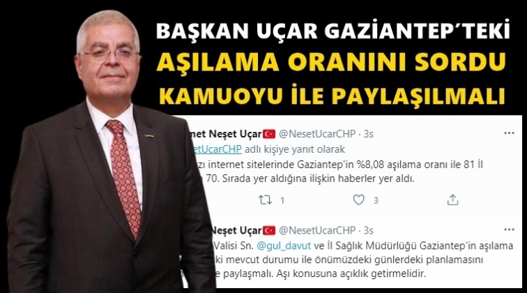 CHP İl Başkanı U&ccedil;ar, aşılama oranını sordu...