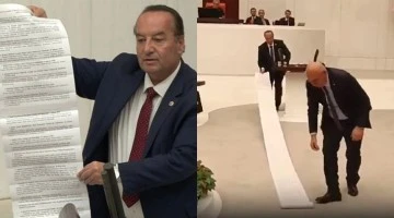 CHP’li Akay, 20,5 metrelik baronlar listesini TBMM'de açtı