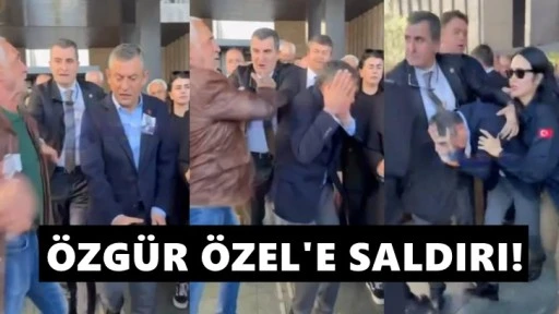 CHP lideri Özgür Özel'e cenaze çıkışı yumruklu saldırı!