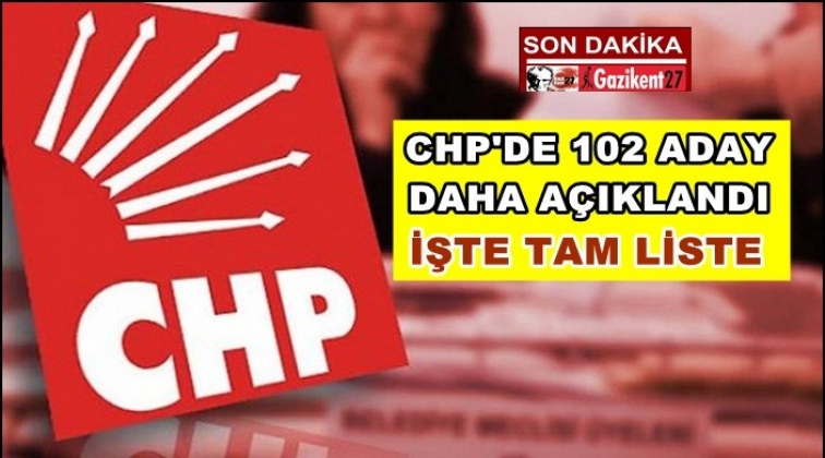 CHP'de 102 aday daha belli oldu