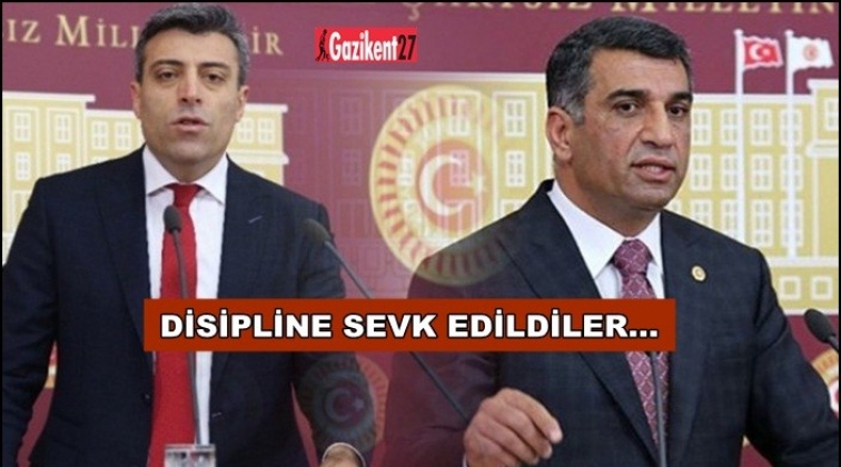 CHP'li Yılmaz ile Erol disipline sevk edildi