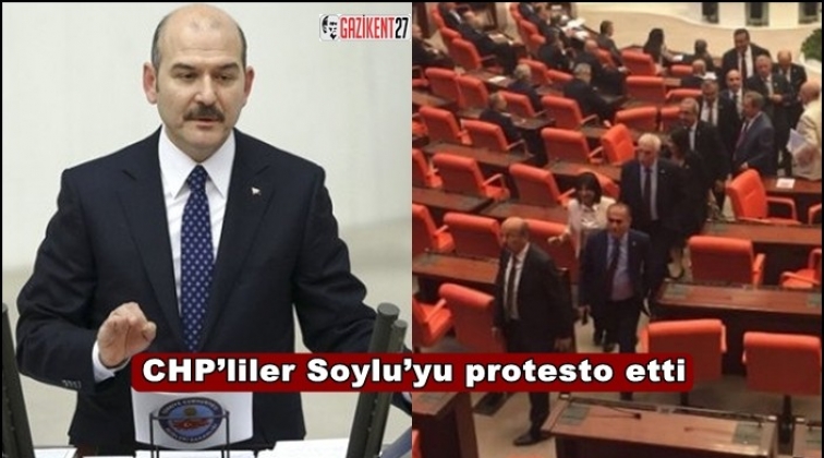 CHP&rsquo;liler Soylu&rsquo;yu protesto etti